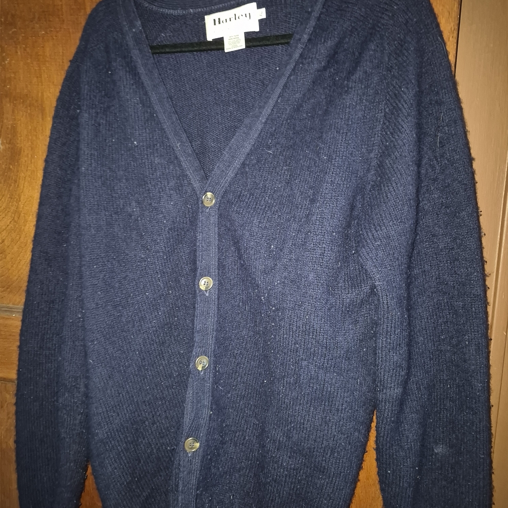 Men's Navy Cardigan Sweater